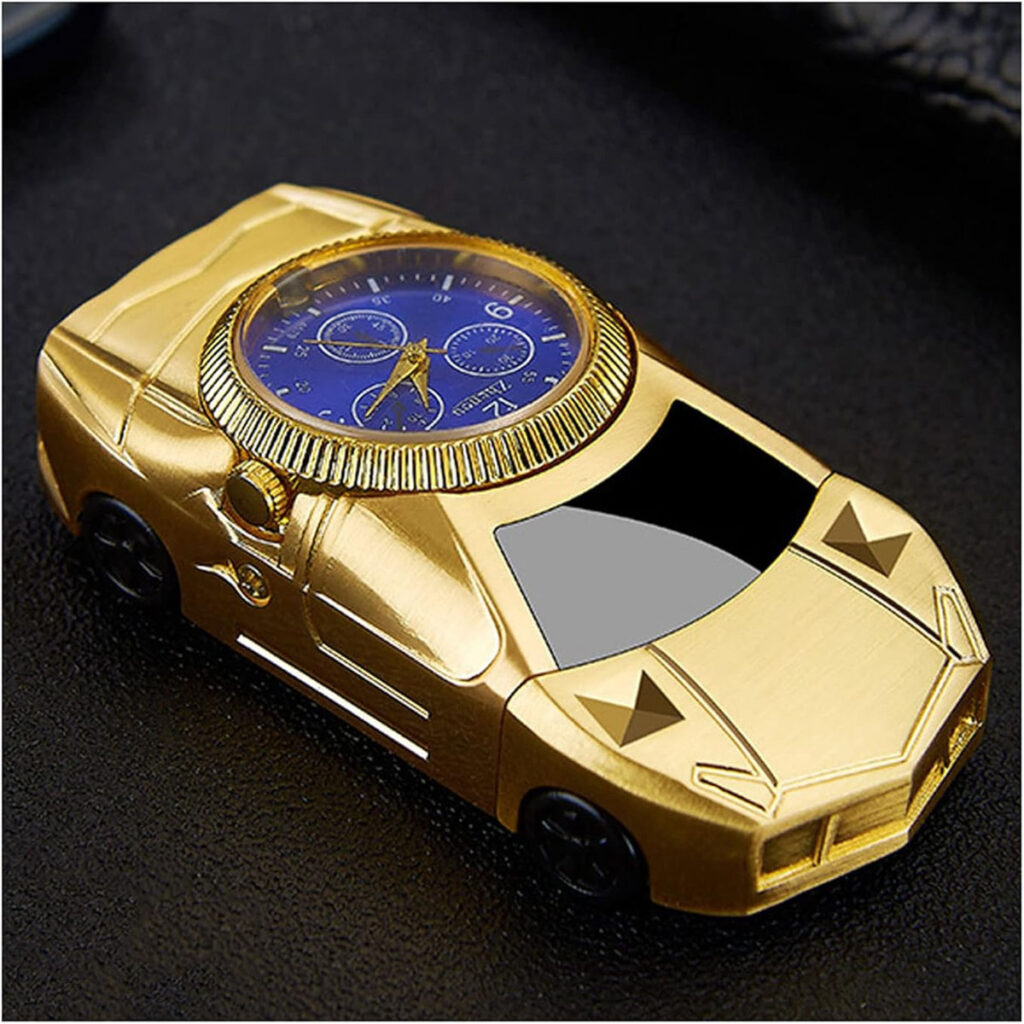 Gas Feuerzeug - Lamborghini mit beleuchteter Uhr