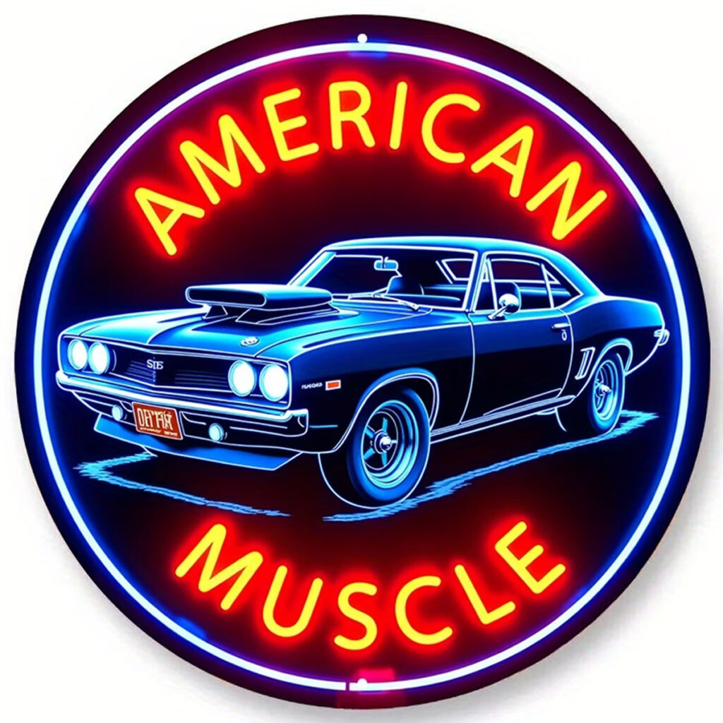 Neon Vintage Schild American Muscle