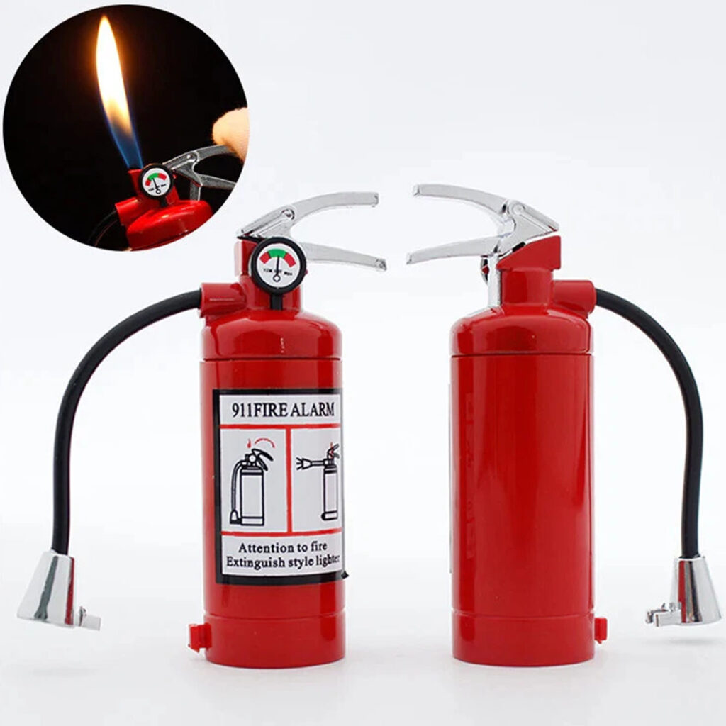 Gas Feuerzeug - Feuerlöscher mit LED Licht 1