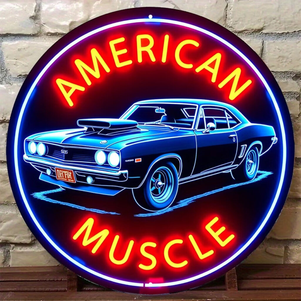 Neon Vintage Schild *American Muscle*1
