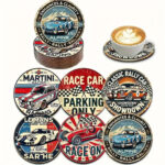 Retro Holzuntersetzer *Racing* 6 Stck