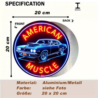 Neon Vintage Schild *American Muscle*2